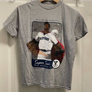 Boys Baseball T-Shirt Small7th Inning Street Gray Luis Severno 40  ~ Super Sevi